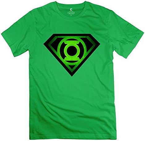ROCRO Men's The Bing Bang Theory Sheldan Superman Glowing Green Lantern Shield T Shirts XXL ForestGreen
