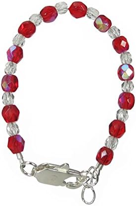 Baby Bracelet Birthstone Color Newborn Baby Bracelet (Ruby-July)