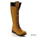 Nature Breeze Lauren-02HI Women's Round Toe Side Zipper Lace Up Knee High Boot