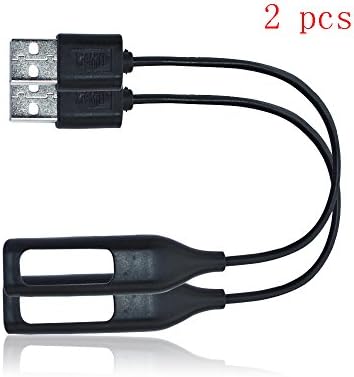 LANFA New Black Replacement USB Charger Charging Cable Cord for Flex Wireless Activity Bracelet Sport Arm Band Armband (2 Pcs Charger for Fitbit Flex)