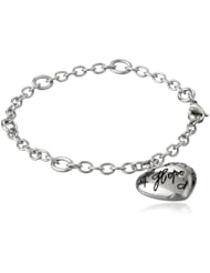 Stainless Steel Heart Shape ?Hope? Charm Bracelet