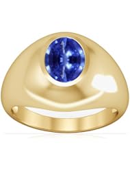 14K Yellow Gold Oval Cut Blue Sapphire Solitaire Ring (GIA Certificate)
