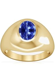 18K Yellow Gold Oval Cut Blue Sapphire Solitaire Ring (GIA Certificate)