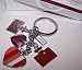 Coach Red/Pink Perfume and Hearts Keychain Keyfob