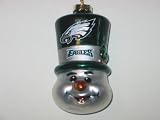 PHILADELPHIA EAGLES 3 1/2 tall and 2 wide Blown Glass Top Hat Snowman CHRISTMAS ORNAMENT