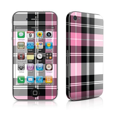 Apple iPhone 4用スキンシール【Pink Plaid】