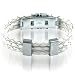 Braided White Leather Mens Bracelet 10 MM 8 1/2 Inches with Watch Stainless Steel Lock