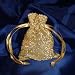 3x4 Sparkle Fabric Wedding Favor Gift Bags/Pouches - Gold (10 Bags)