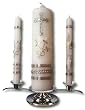 3-pc Wedding Candle Set with Brass Base