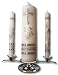 3-pc Wedding Candle Set with Brass Base