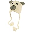 100% Wool Winter Polar Bear Animal Fleece Lined Trapper Earflaps Ski Cap Hat