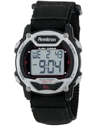 Armitron Womens 457004BLK Silver-Tone and Black Chronograph Digital Sport Watch