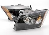 ***PAIR (DRIVER & PASSENGER SIDE INCLUDED)*** 07-08 DODGE CALIBER HEADLIGHT - EURO BLACK STYLE 2007 2008