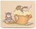 House Mouse Wood Mounted Rubber Stamp: Birthday Cupcake