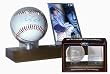 BCW Woodbase Baseball & Card Holder (Real Walnut) - Combo Ball & Card Display - Sports Memoriablia Display Case - Sportscards Collecting Supplies