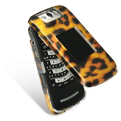 RIM Blackberry Pearl Flip 8220 Leopard Design Snap-On Case Cover with Removable Swivel Belt Clip