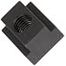 Grade 5 1018 Cold Rolled Steel Tapped Through T-Slot Nut, Black Oxide Finish, UNC 2B Threads, 3/8"-16 Thread Size, 7/8" Width Across Flats, 5/8" Height, 9/16" Table Slot, Pack Of 5