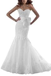 Mermaid Sweetheart Organza  Lace  Dress With a Bow(s)