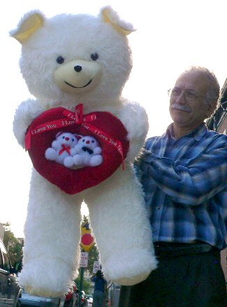 41dMXsT7a2L GIANT 42 BIG SOFT TEDDY BEAR HOLDING PLUSH RED HEART WITH TWO SMALL TEDDY BEARS INSIDE OF HEART AND THE WORDS I LOVE YOU   AMERICAN MADE IN THE USA AMERICA