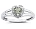 Heart Shaped Green Amethyst and Diamond Ring