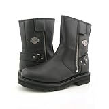 HARLEY DAVIDSON Max Back Strap Mens Leather Boots Shoes Motorcycle Riding Black