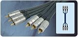 Component video lead 3 x RCA to 3 x RCA, 75 Ohms, 1m