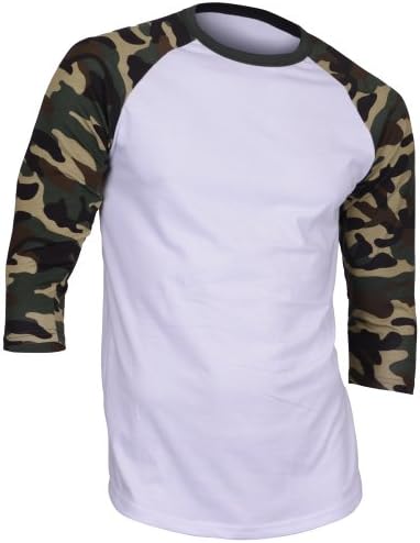 Men's Casual 3/4 Sleeve Baseball Tshirt Raglan Jersey Shirt