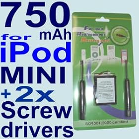 Battery Replacement for Mini iPod Kit (750 mAh) TITANIUM Series