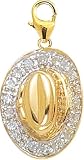 14k Gold Diamond Cowboy Hat Charm (1/10 cttw)