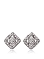 Silver One Pendientes Square  Zirconium