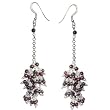 Romantic Gift for Her Silver Garnet Earrings 3 inches (erg087)