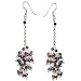 Romantic Gift for Her Silver Garnet Earrings 3 inches (erg087)