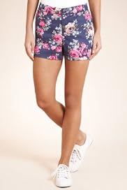 Cotton Rich Rose Print Chino Shorts [T54-7303-S]