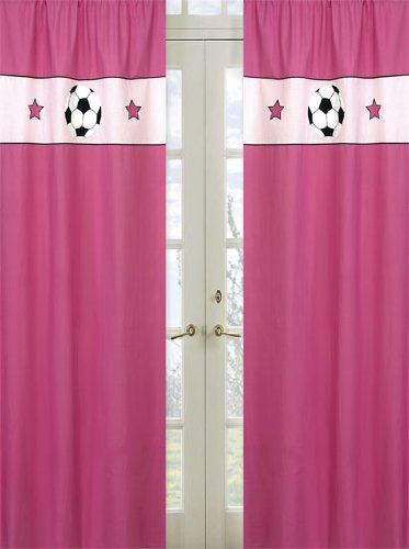Girls Soccer Window Treatment Panels - Set of 2