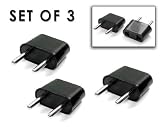 American to European Outlet Plug Adapter - Set of 3