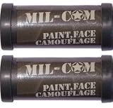 Pack de 2 Tubes de Peinture faciale camouflage Kaki Vert et Noir