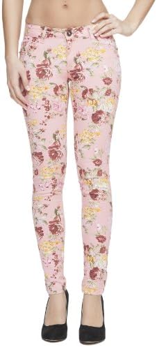 Emperial Women's Stunning Junior Printed Jeans by Gazoz Pink 3
