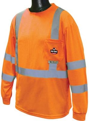 Radians RadWear Class 3 Long Sleeve Safety T-Shirt with UV Protection - Orange, Large, Model# ST21UV-3POS