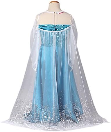 Maxi Long Little Princess Cosplay Costume Play Evening Dress for Girls Kids, with Crown (100)