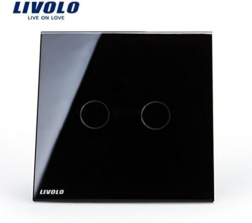 Livolo Black Glass Panel Remote & Touch Switch EU Standard VL-C702R-12