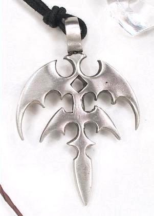 TRIBAL CLAN Tribe Symbol Silver Tone PEWTER PENDANT Necklace