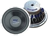 Pyle PLWB125 12-Inch 800W 4 Ohm Blue Wave Flame Series Chrome Subwoofers