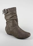 Suede Buckle Trim Boot