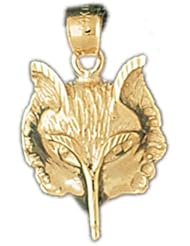 Dazzlers Solid 14k Gold Fox Head Charm Pendant Available in three colors from jewelsberry (weights: 2.7 grams only)