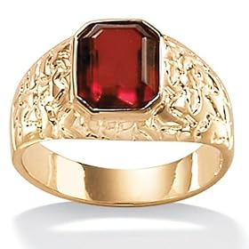Mens Simulated Ruby Ring Size 9 by 