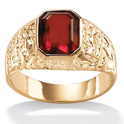 Mens Simulated Ruby Ring
