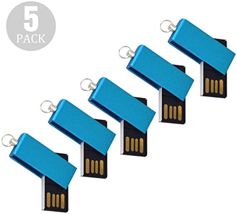 ABAZAR 5pcs 32gb Usb Flash Drive Usb 2.0 Flash Drive Memory Stick Fold Storage Thumb Stick Pen Swivel Design Blue A318