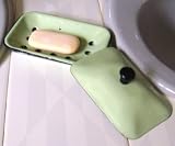 Enamel Soap Dish & Lid in Green