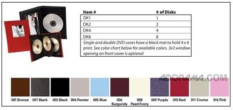 Leather Album Designs DK4 "DVD Keepsake", Holds 4 DVDs, with a Black Mat to Hold a 4x6" Print, Color: Pearl/Ivory.