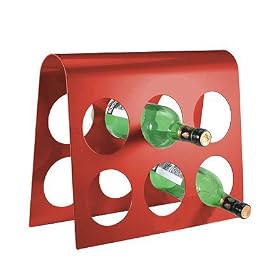 6 Bottle Wine Rack - Red by